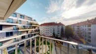 Aussicht Südbalkon - Leben im Architektenhaus – Bezugsfreies 2-Zimmer Apartment in den Treptower Zwillingen